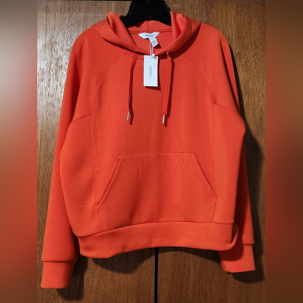 Spanx Air Essentials Size Large Hoodie - Bright Orange Color NWT